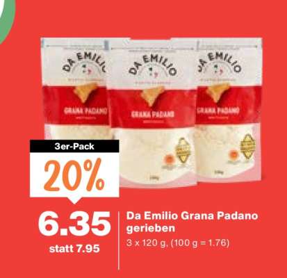 Da Emilio Grana Padano gerieben