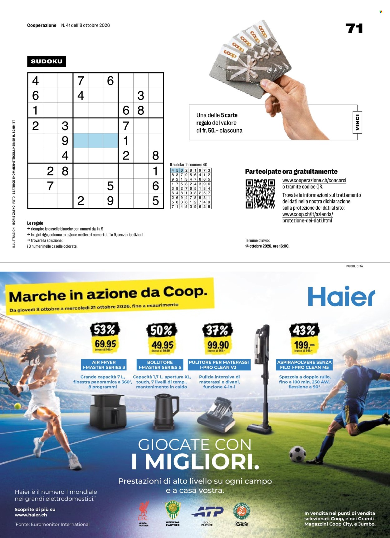 Prospekte Coop - 8.10.2026 - 14.10.2026. Seite 71. Seite 71