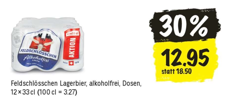 Feldschlösschen Lagerbier, alkoholfrei, Dosen