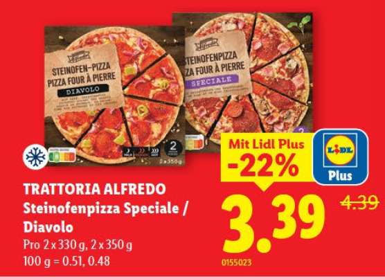 TRATTORIA ALFREDO Steinofenpizza Speciale / Diavolo