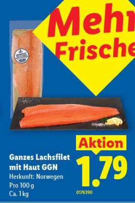 Ganzes Lachsfilet mit Haut GGN