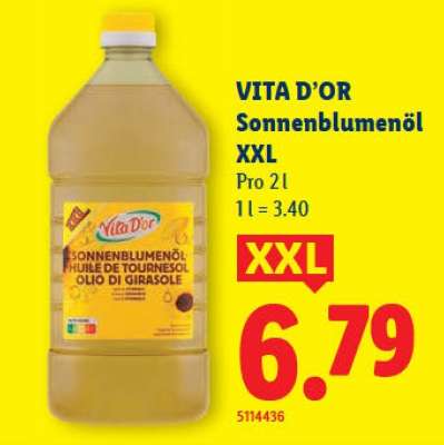 VITA D’OR Sonnenblumenöl XXL