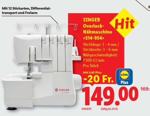 SINGER Overlock-Nähmaschine «S14-954»
