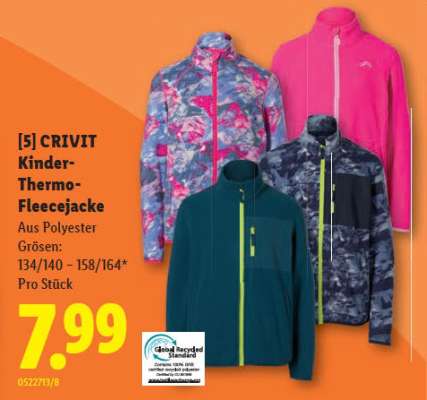 CRIVIT Kinder-Thermo-Fleecejacke