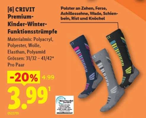 CRIVIT Premium-Kinder-Winter-Funktionsstrümpfe