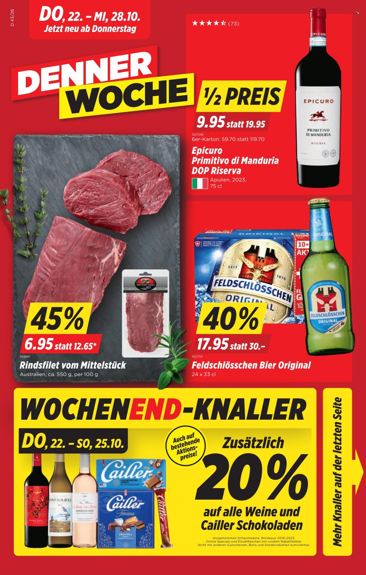 Prospekte Denner - 22.10.2026 - 28.10.2026. Seite 1. Seite 1